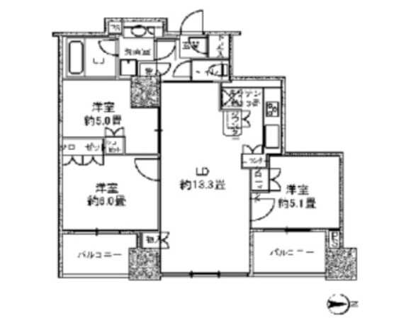 カスタリアタワー品川シーサイドの物件間取画像